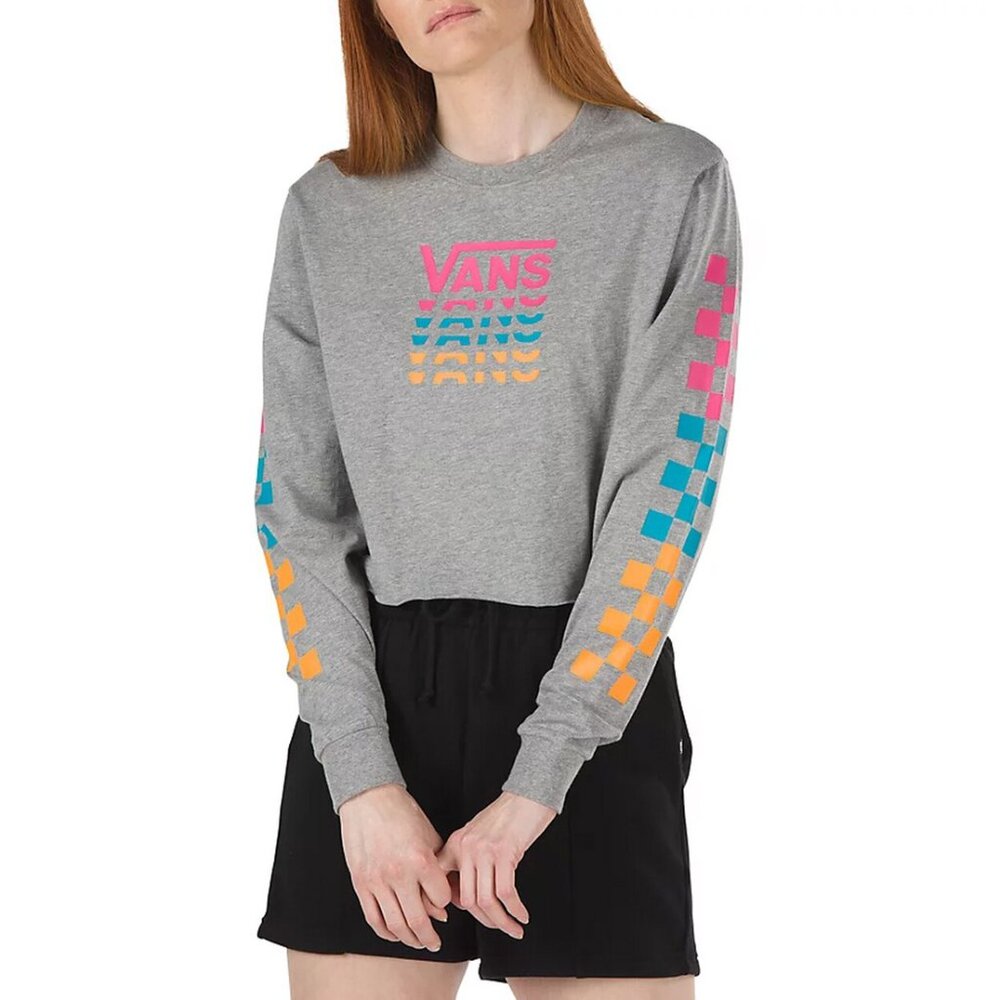Vans Women Long Sleeve T-shirt Grey Size Various New With Tags